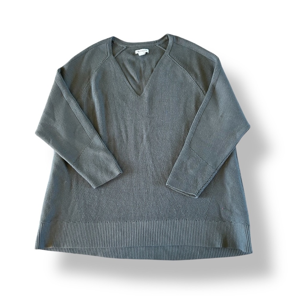 [Athleta] Gray Ribbed Knit Hanover Sweater